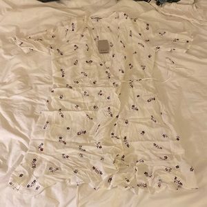 Rails white dress with floral accents size large